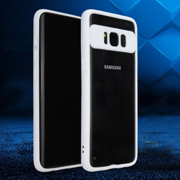 Wholesale Galaxy S8 Slim Clear Hybrid Case (White)